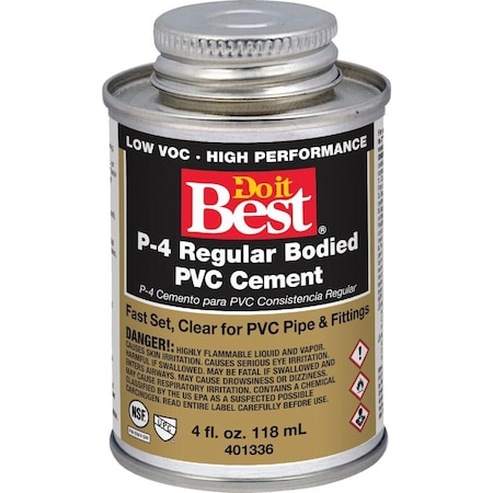 All-Source 4 Oz. Regular Bodied Clear PVC Cement 018099-24